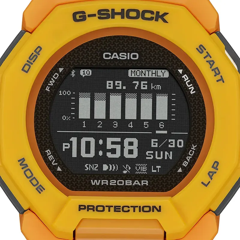 Casio G-Shock G-Squad Yellow Digital Dial Men's Watch- GBD-300-9